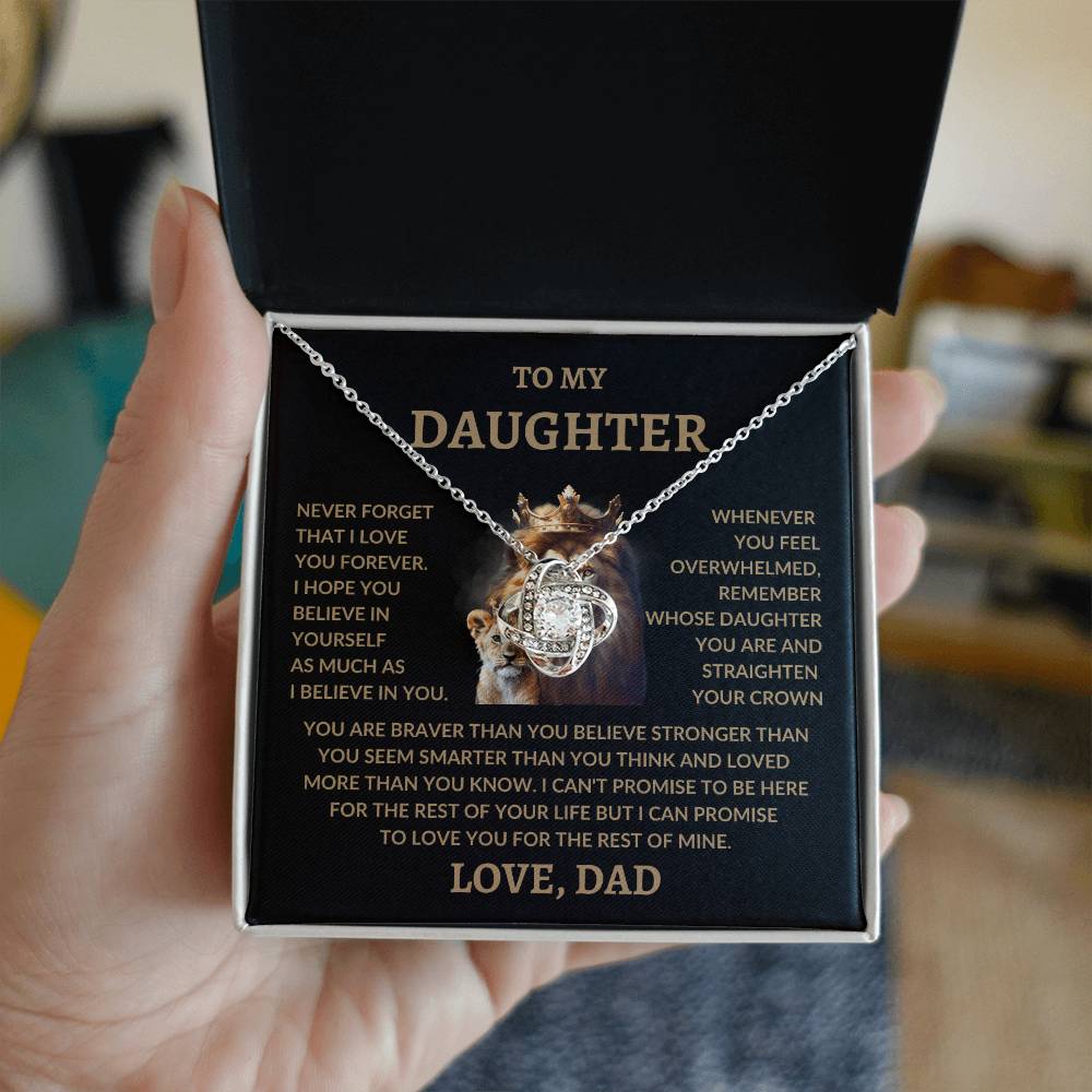 To My Daughter | Love Dad | Love Knot Necklace