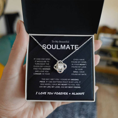 To My Soulmate | Forever and Always | Love Knot Necklace