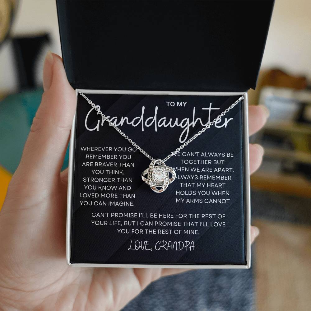 To My Granddaughter | Wherever You Go |  Love knot necklace