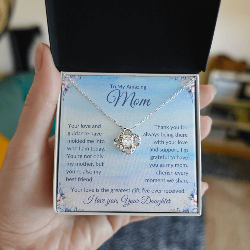 To My Amazing Mom | Greatest Gift | Love Knot Necklace