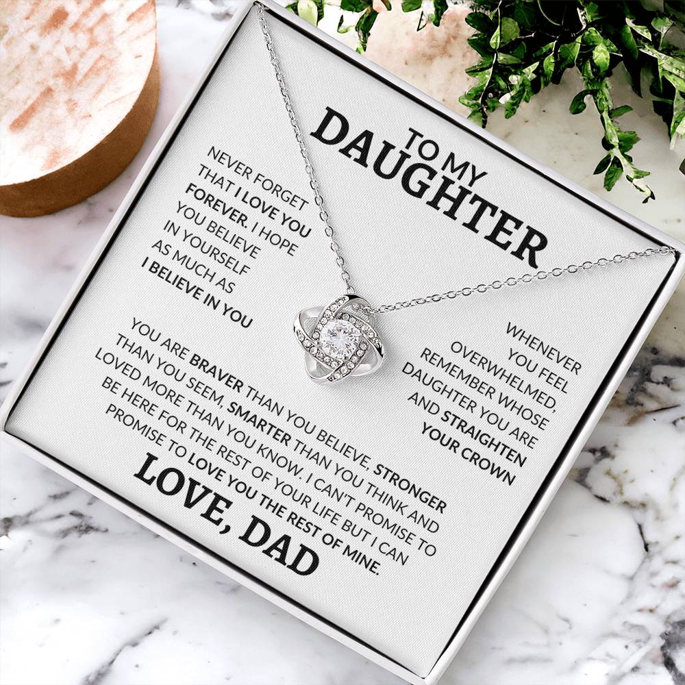 My Daughter| Never Forget | Love Knot Necklace