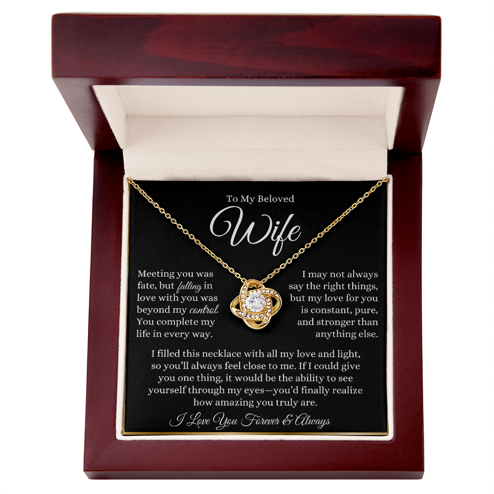 To My Beloved Wife - Love Knot Neckalce