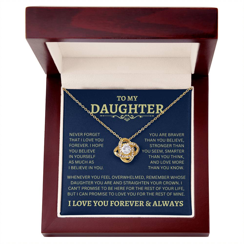 To My Daughter | Never Forget | Love Knot Necklace