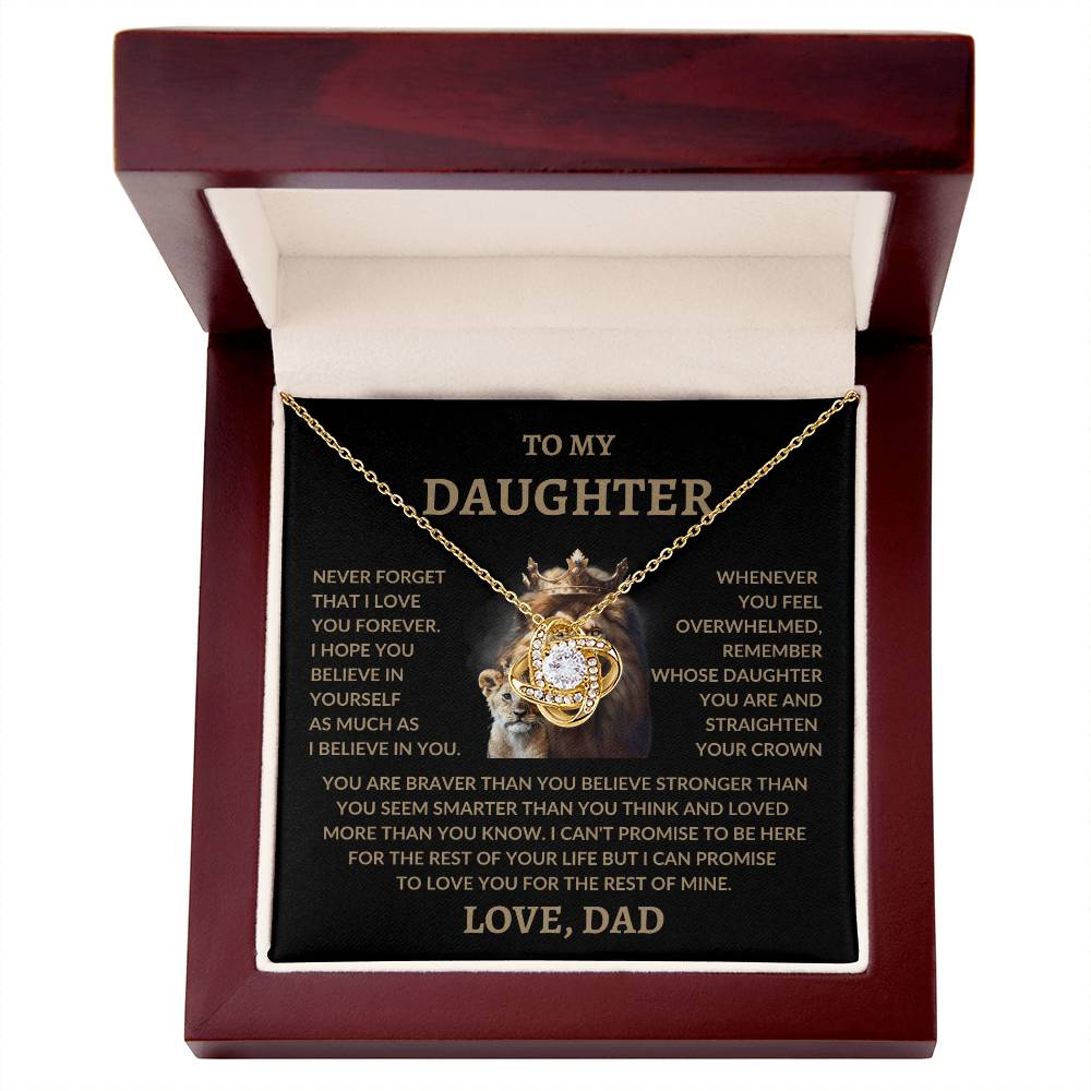 To My Daughter | Love Dad | Love Knot Necklace