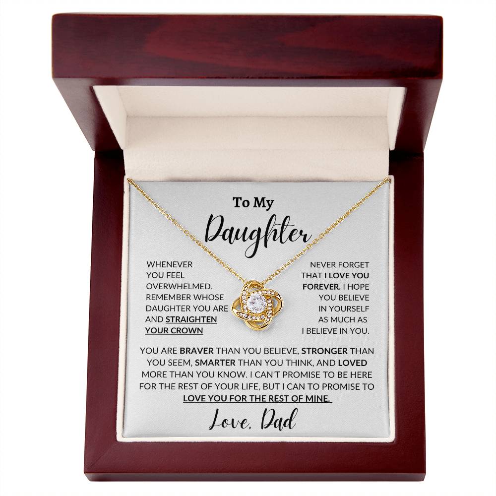 To My Daughter | Straighten Your Crown | Love Knot Necklace