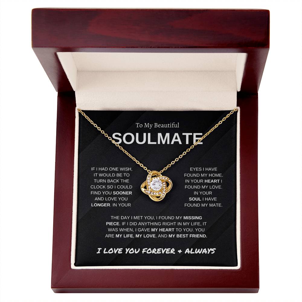To My Soulmate | Forever and Always | Love Knot Necklace