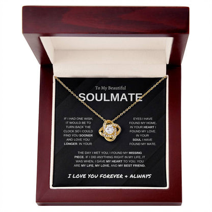 To My Soulmate | Forever and Always | Love Knot Necklace