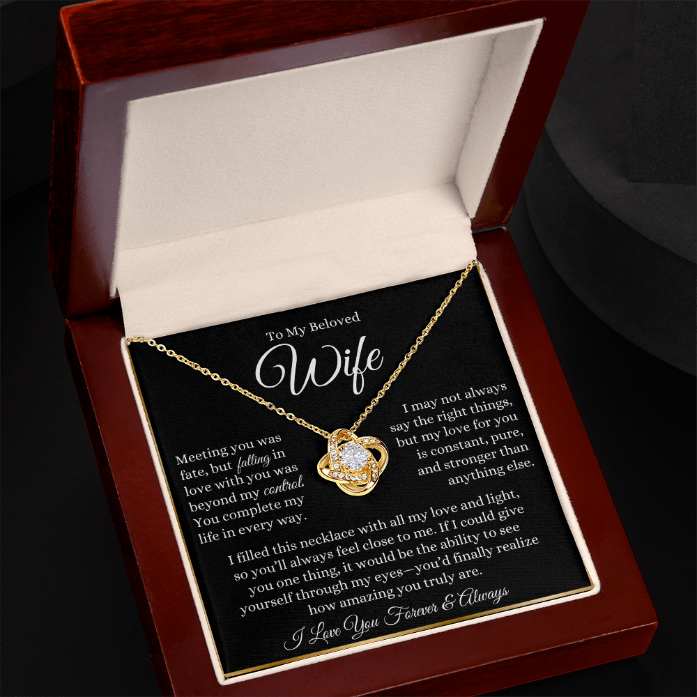To My Beloved Wife - Love Knot Neckalce