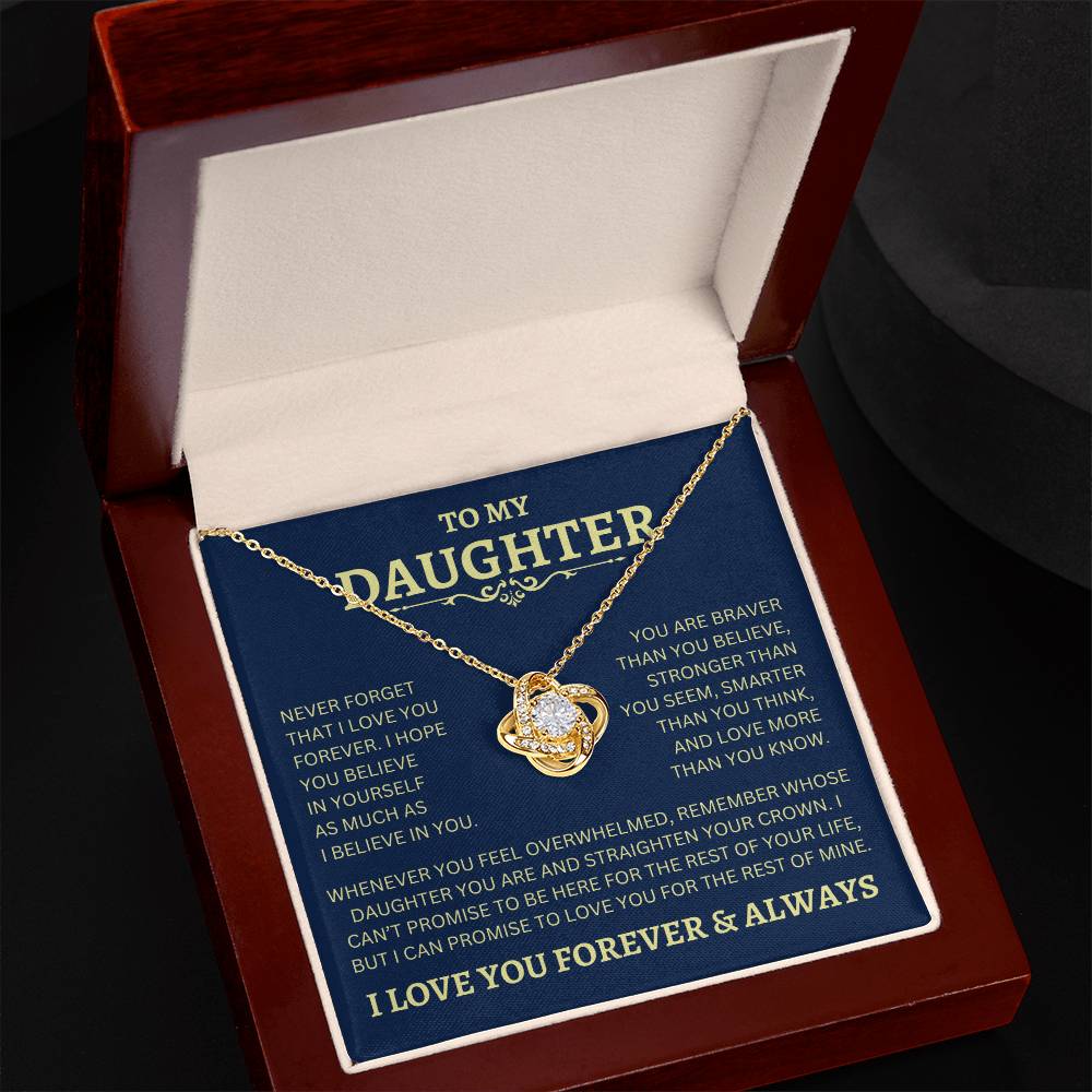 To My Daughter | Never Forget | Love Knot Necklace