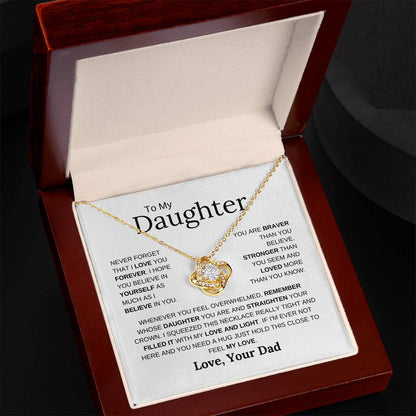 To My Daughter | Never Forget | Love Knot Necklace