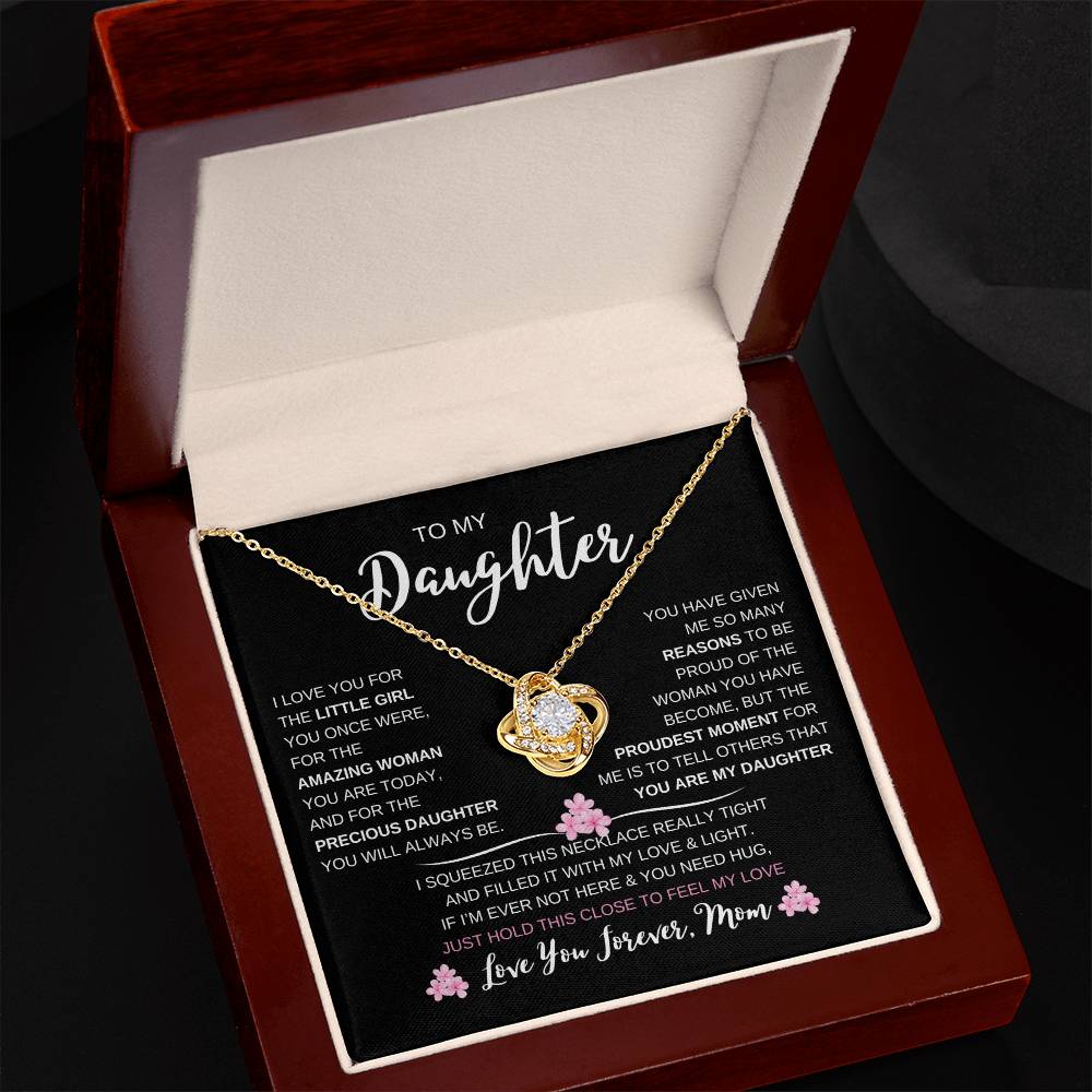 To My Daughter Love, Mom | Loveknot Necklace