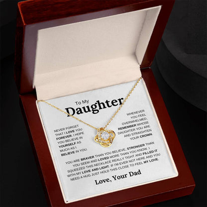 To My Daughter | Straighten Your Crown | Love Knot Necklace