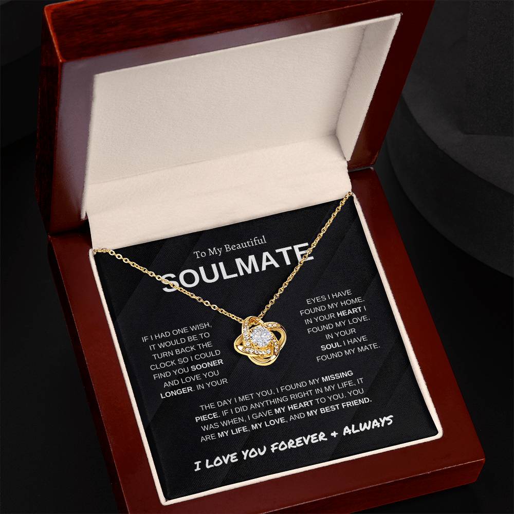 To My Soulmate | Forever and Always | Love Knot Necklace