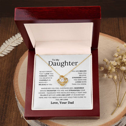 To My Daughter | Never Forget | Love Knot Necklace