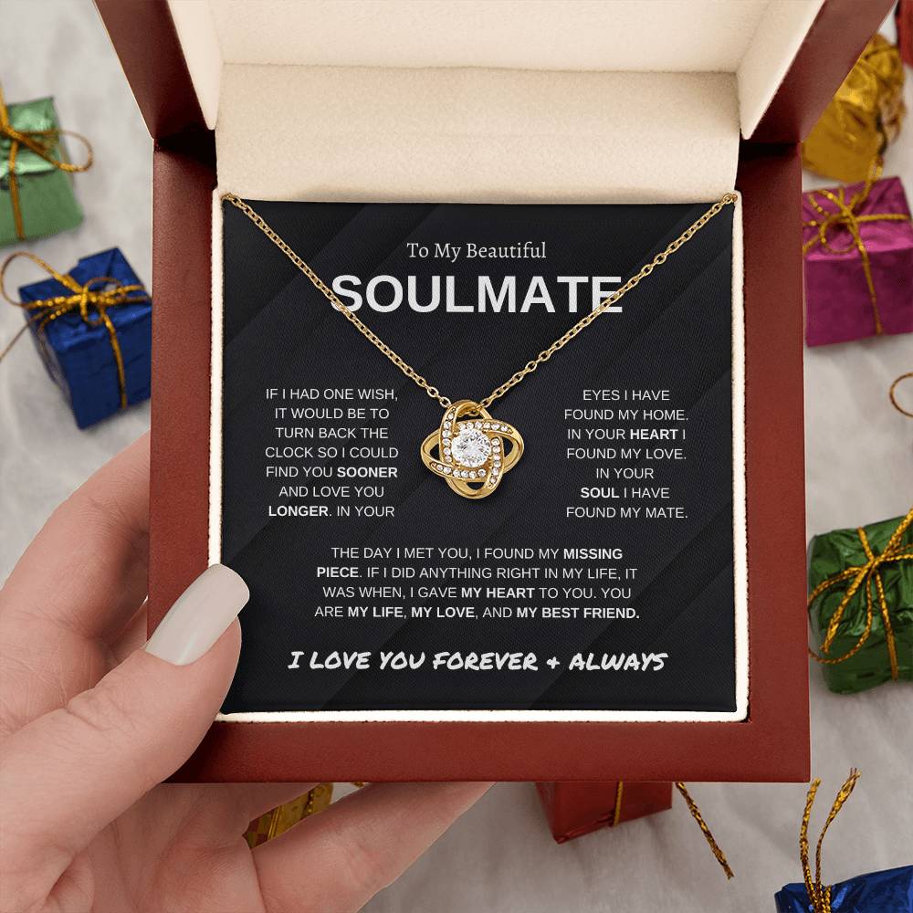 To My Soulmate | Forever and Always | Love Knot Necklace