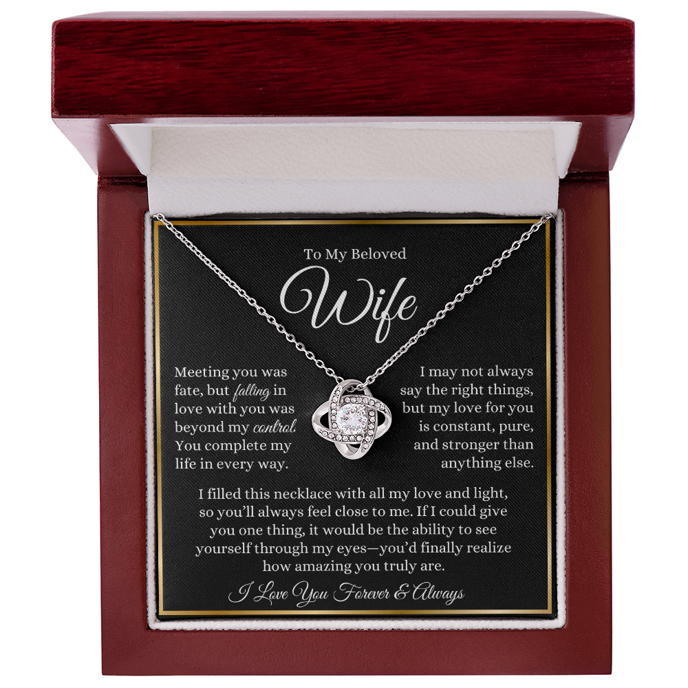 To My Beloved Wife - Love Knot Neckalce