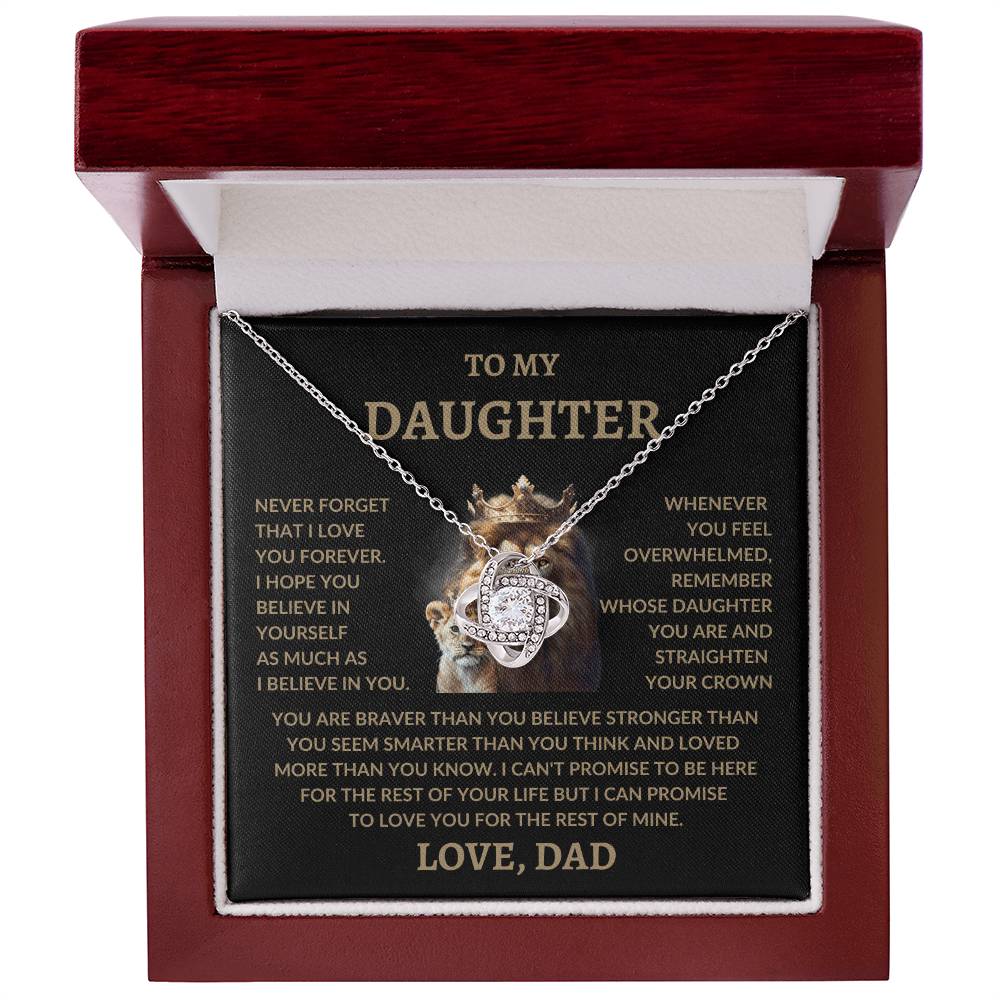 To My Daughter | Love Dad | Love Knot Necklace