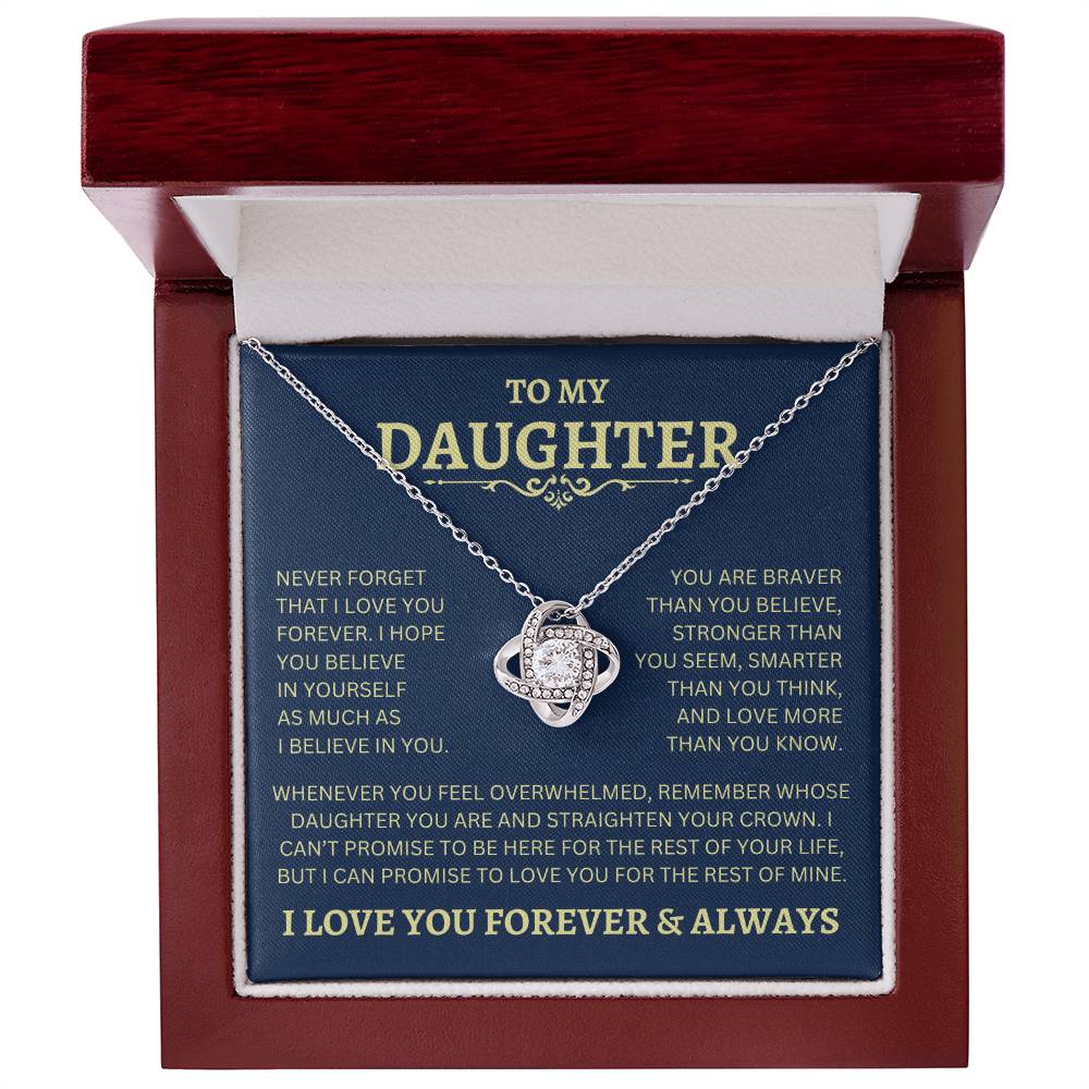 To My Daughter | Never Forget | Love Knot Necklace