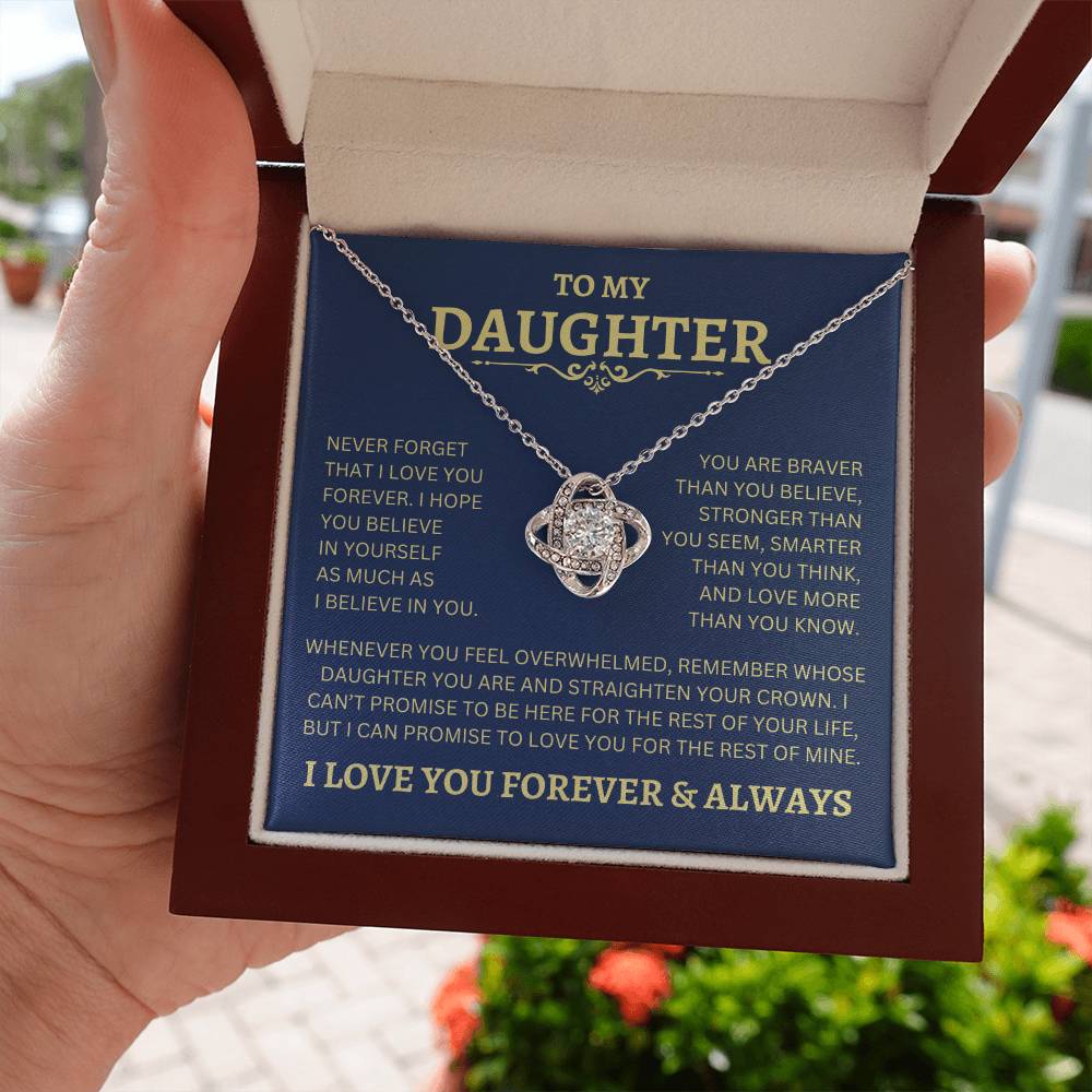 To My Daughter | Never Forget | Love Knot Necklace