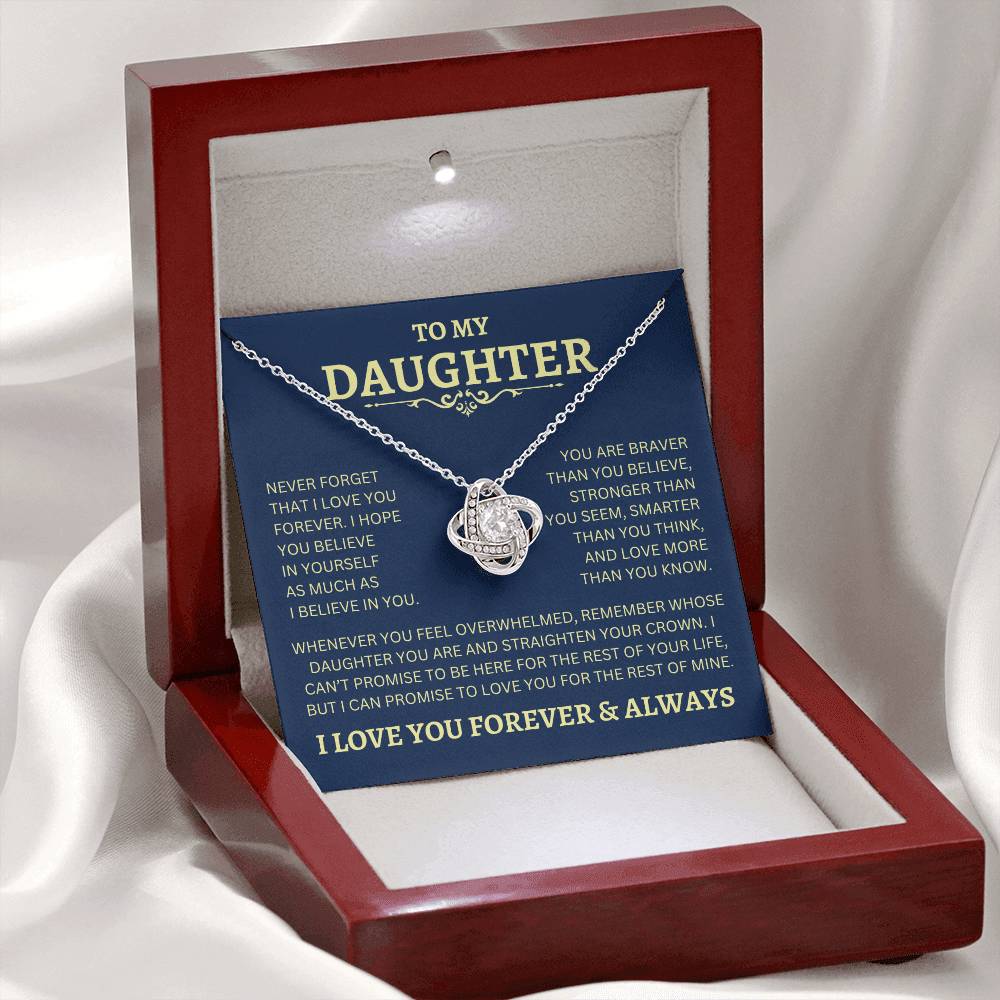 To My Daughter | Never Forget | Love Knot Necklace