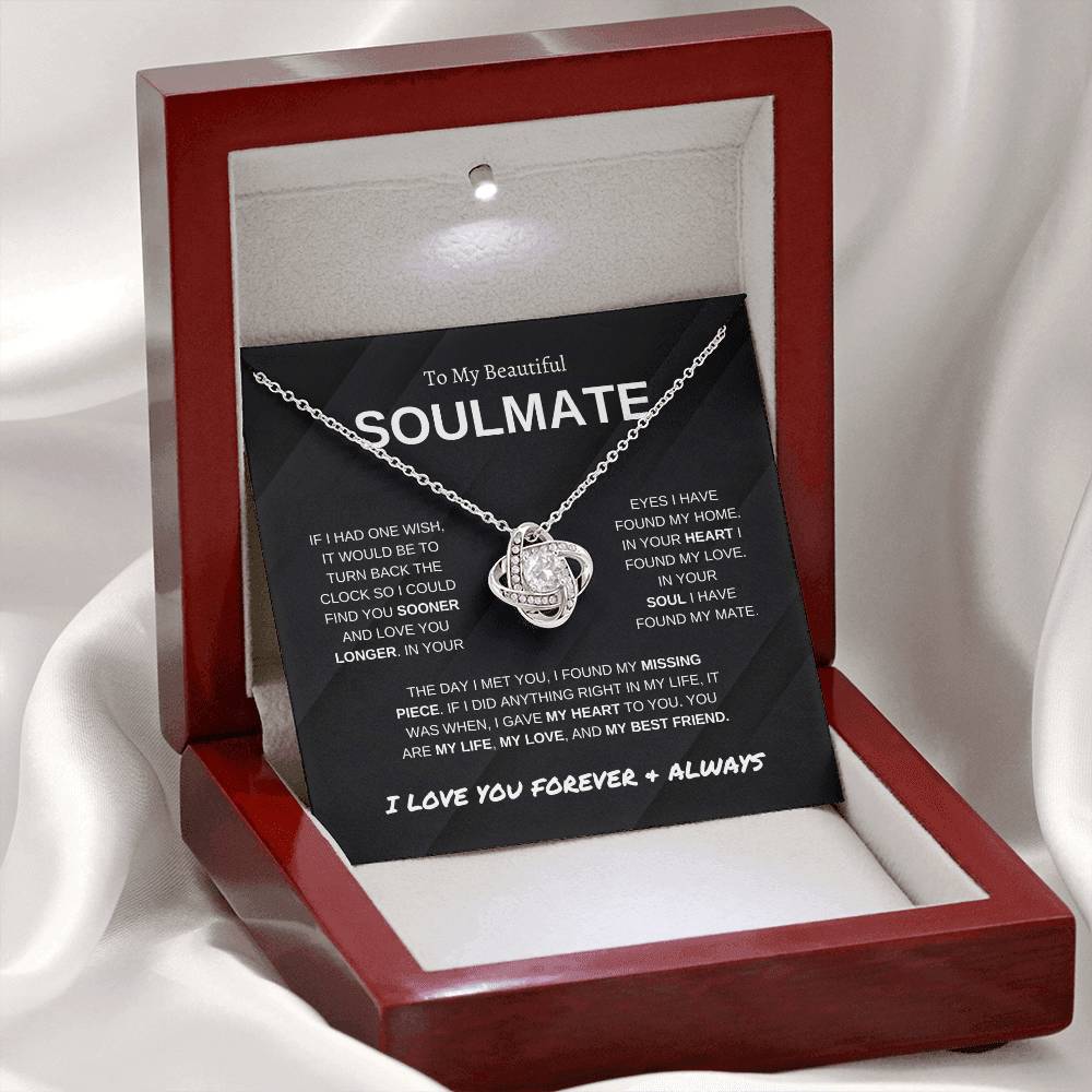 To My Soulmate | Forever and Always | Love Knot Necklace