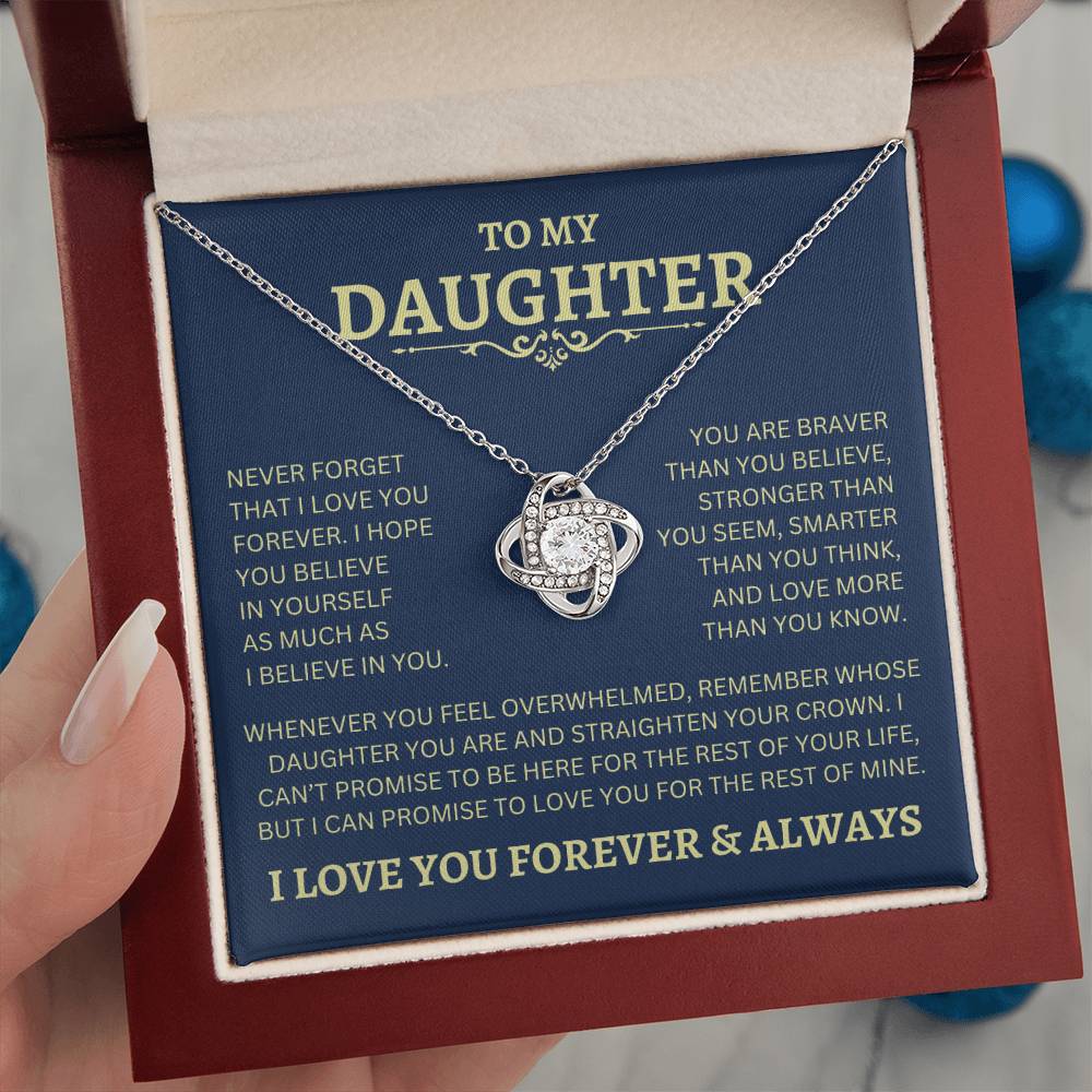 To My Daughter | Never Forget | Love Knot Necklace