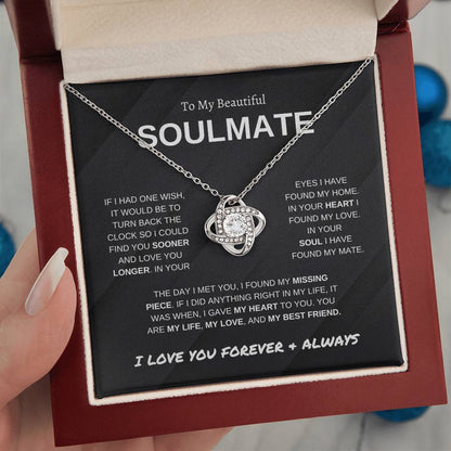 To My Soulmate | Forever and Always | Love Knot Necklace