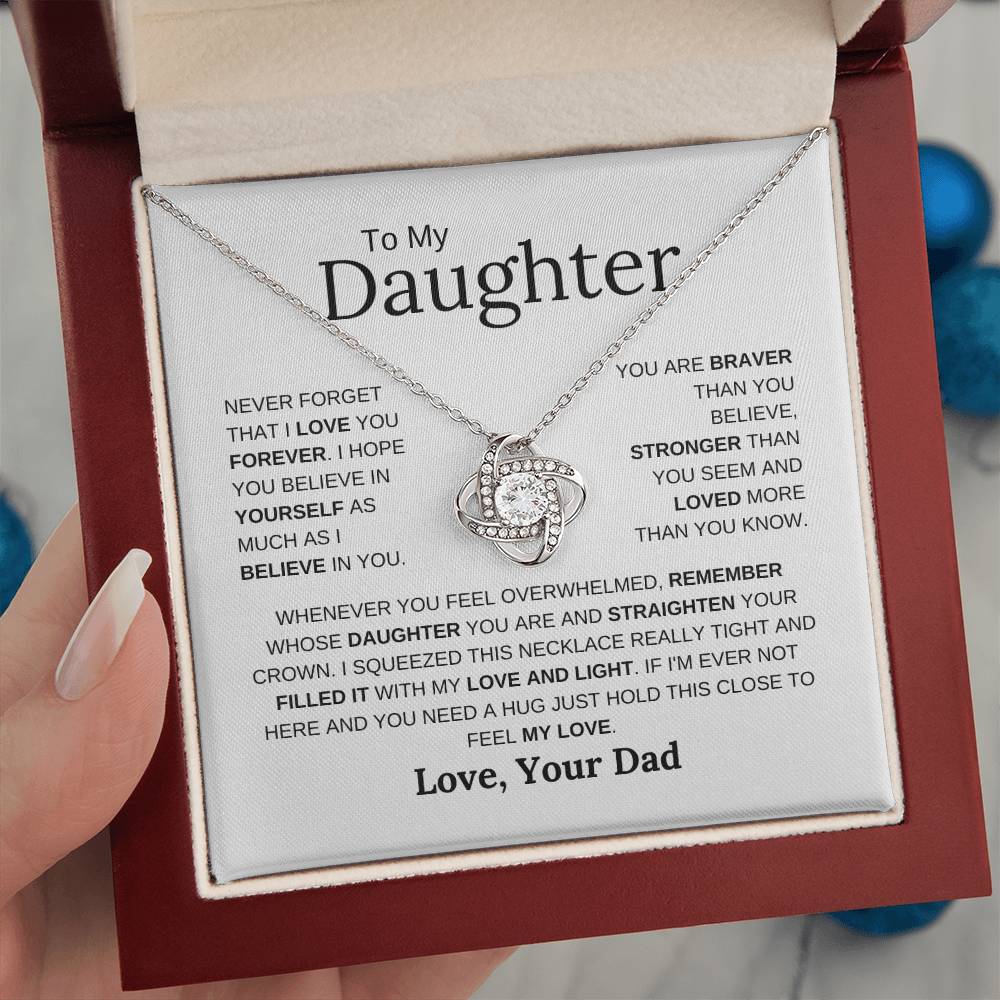 To My Daughter | Never Forget | Love Knot Necklace