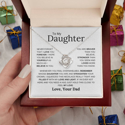 To My Daughter | Never Forget | Love Knot Necklace