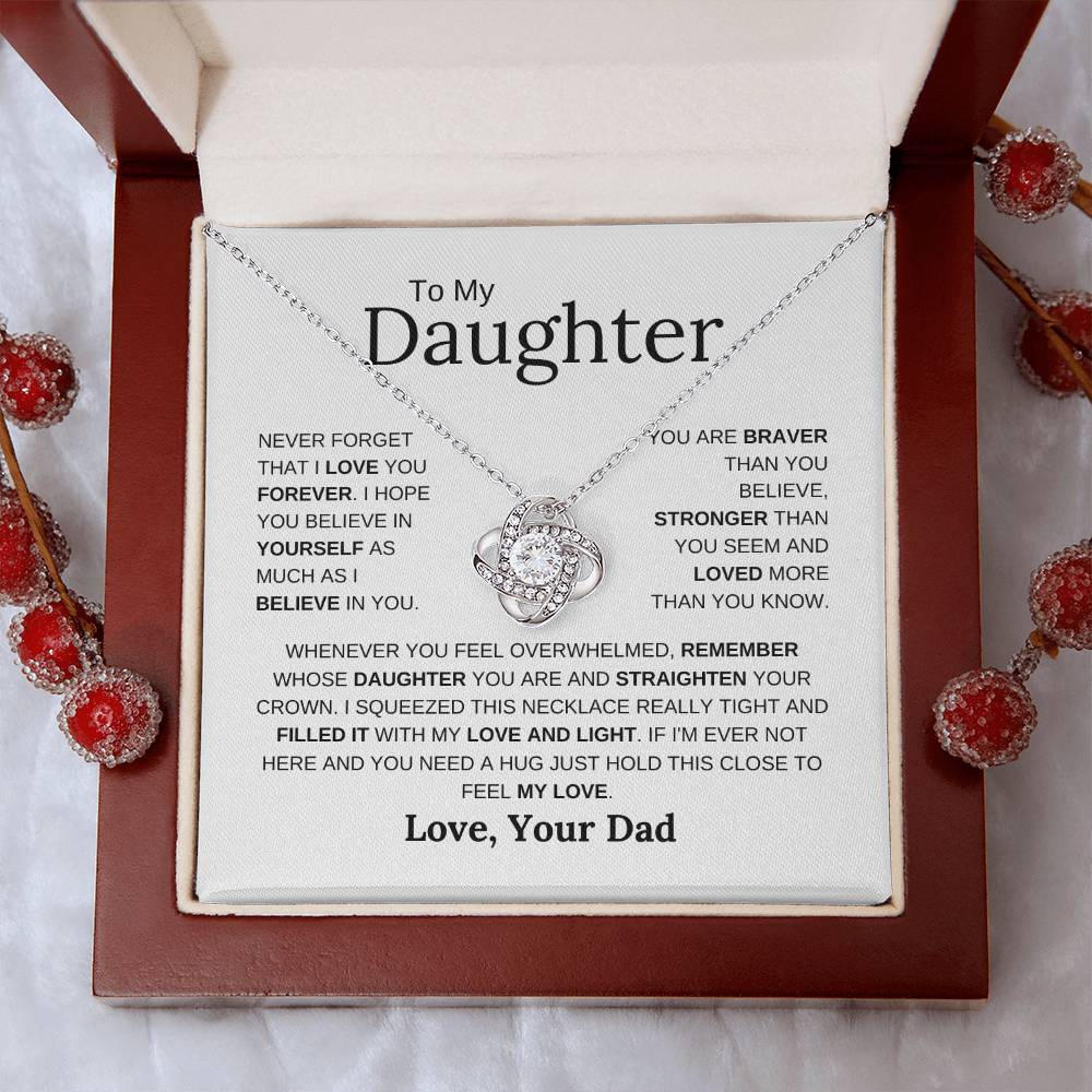 To My Daughter | Never Forget | Love Knot Necklace