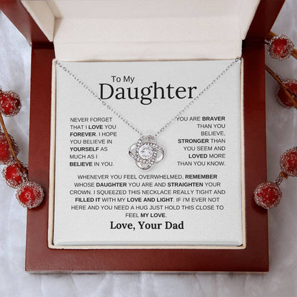 To My Daughter | Never Forget | Love Knot Necklace