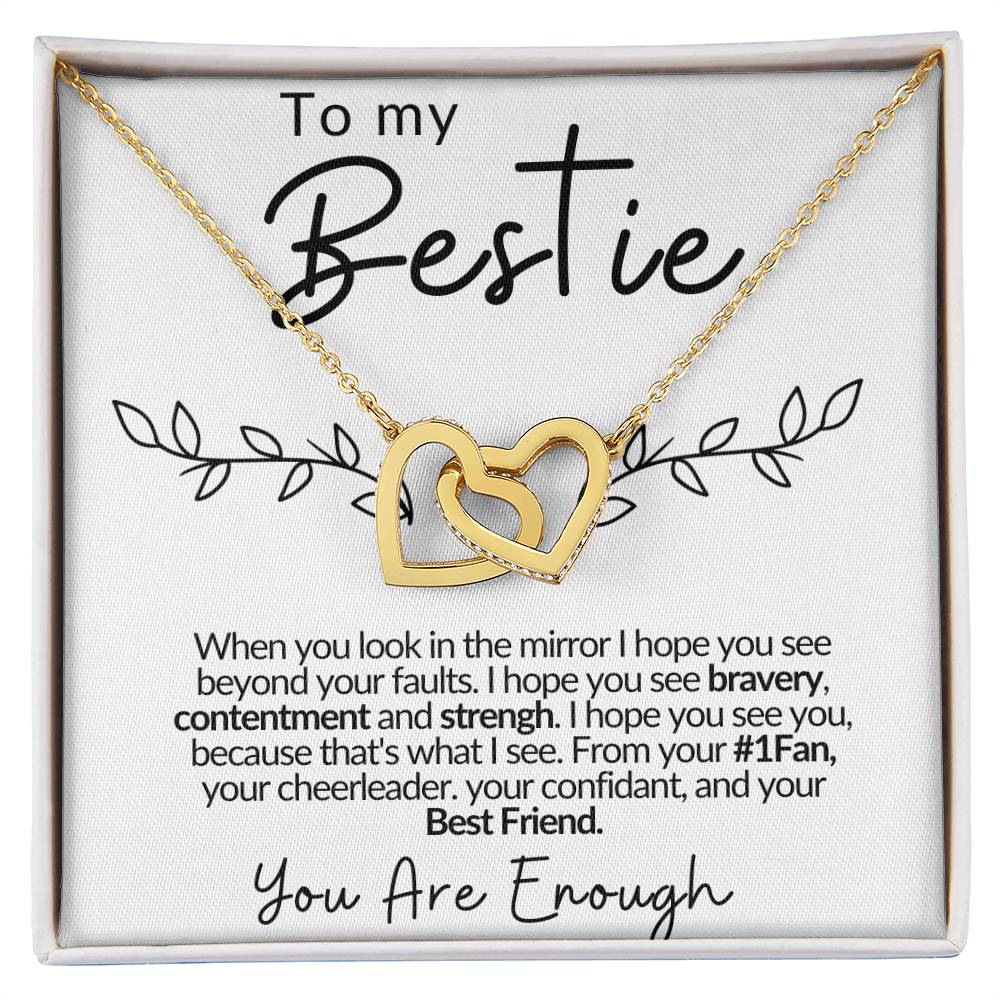 To My Bestie | You Are Enough | Interlocking Hearts Necklace