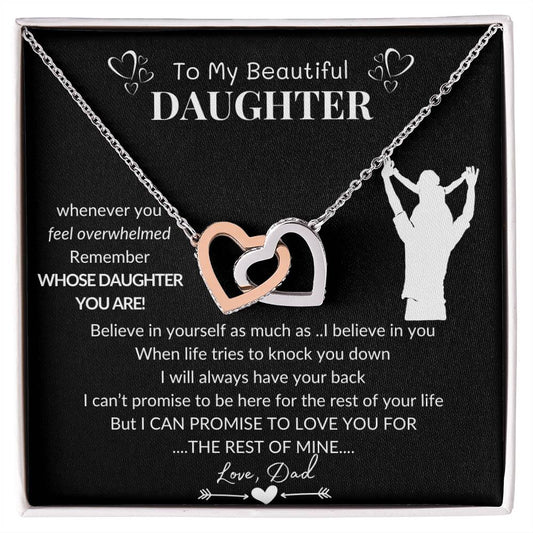 To My Beautiful Daughter | Always Have Your Back | Interlocking Hearts