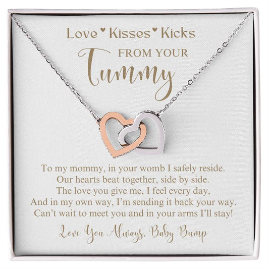 Mommy To Be Necklace | From Your Tummy | Interlocking Heart Necklace