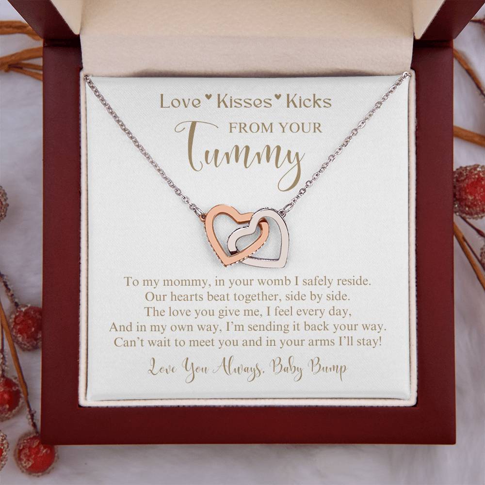 Mommy To Be Necklace | From Your Tummy | Interlocking Heart Necklace