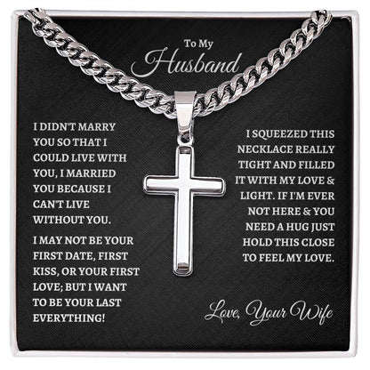 To My Husband | Cuban Chain With Cross