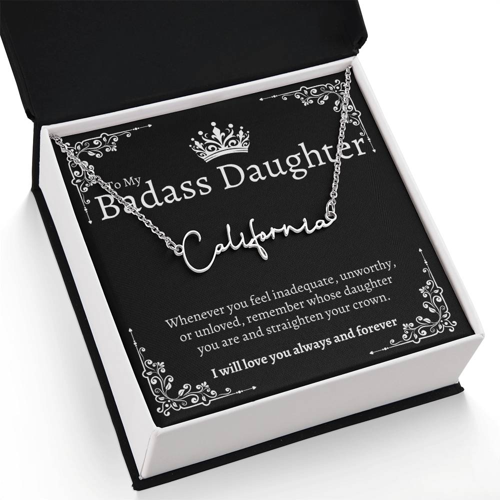 Badass Daughter Name Necklace - B