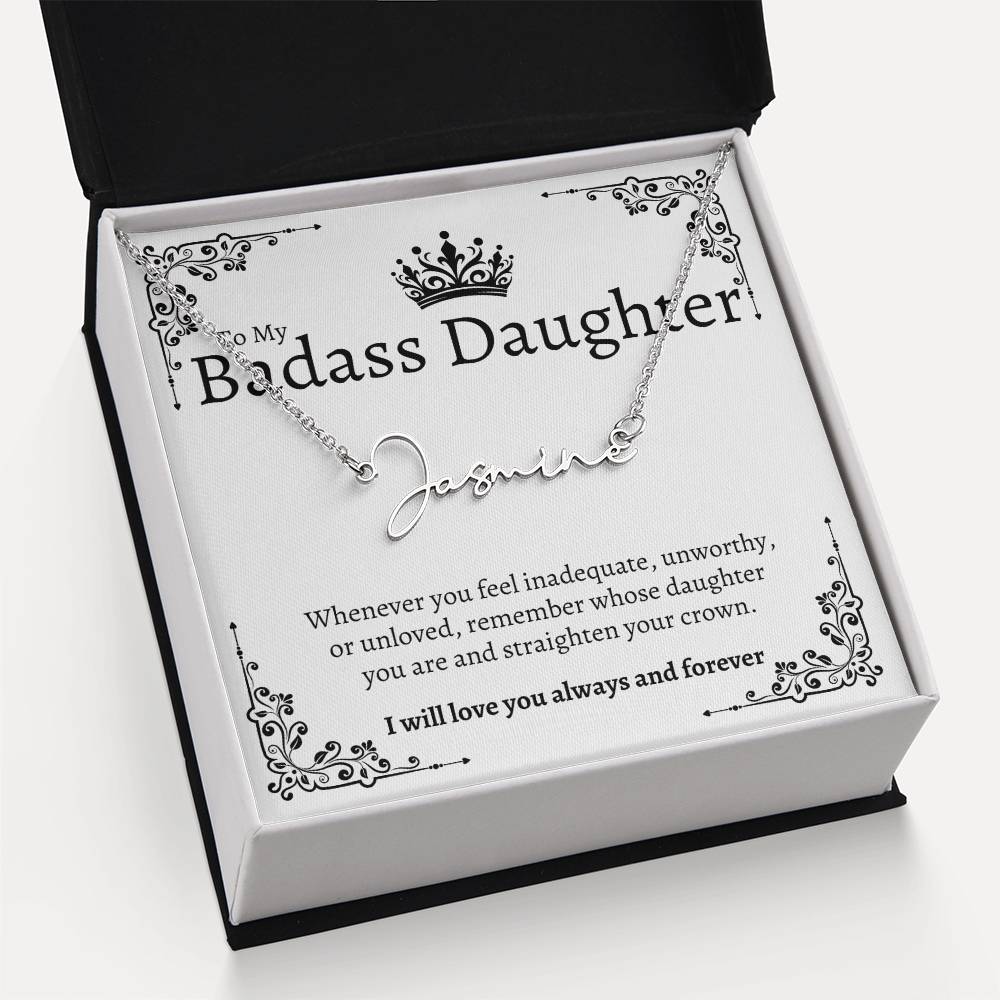 Badass Daughter Name Necklace  - W