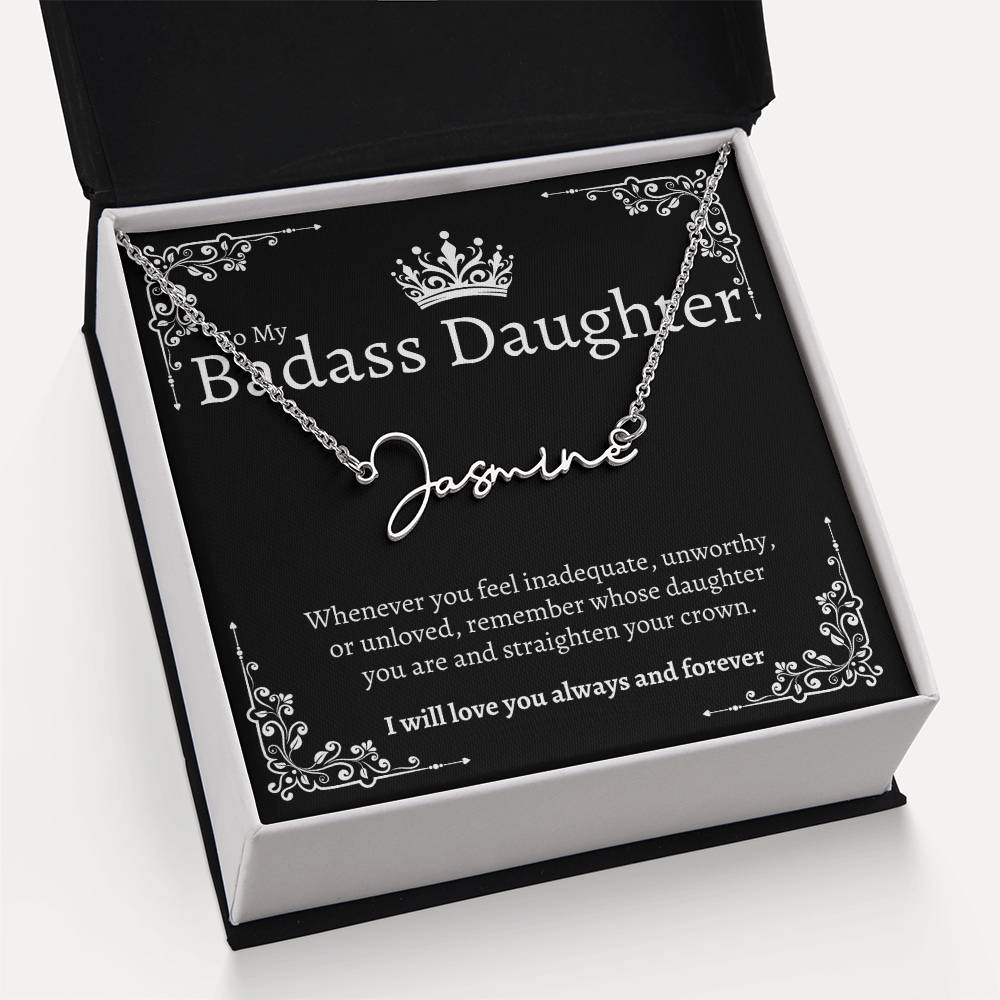 Badass Daughter Name Necklace - B