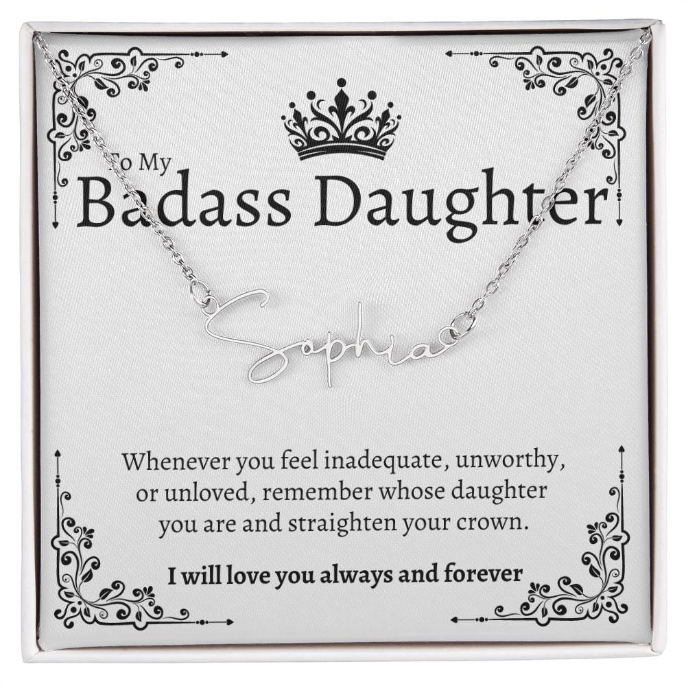 Badass Daughter Name Necklace  - W