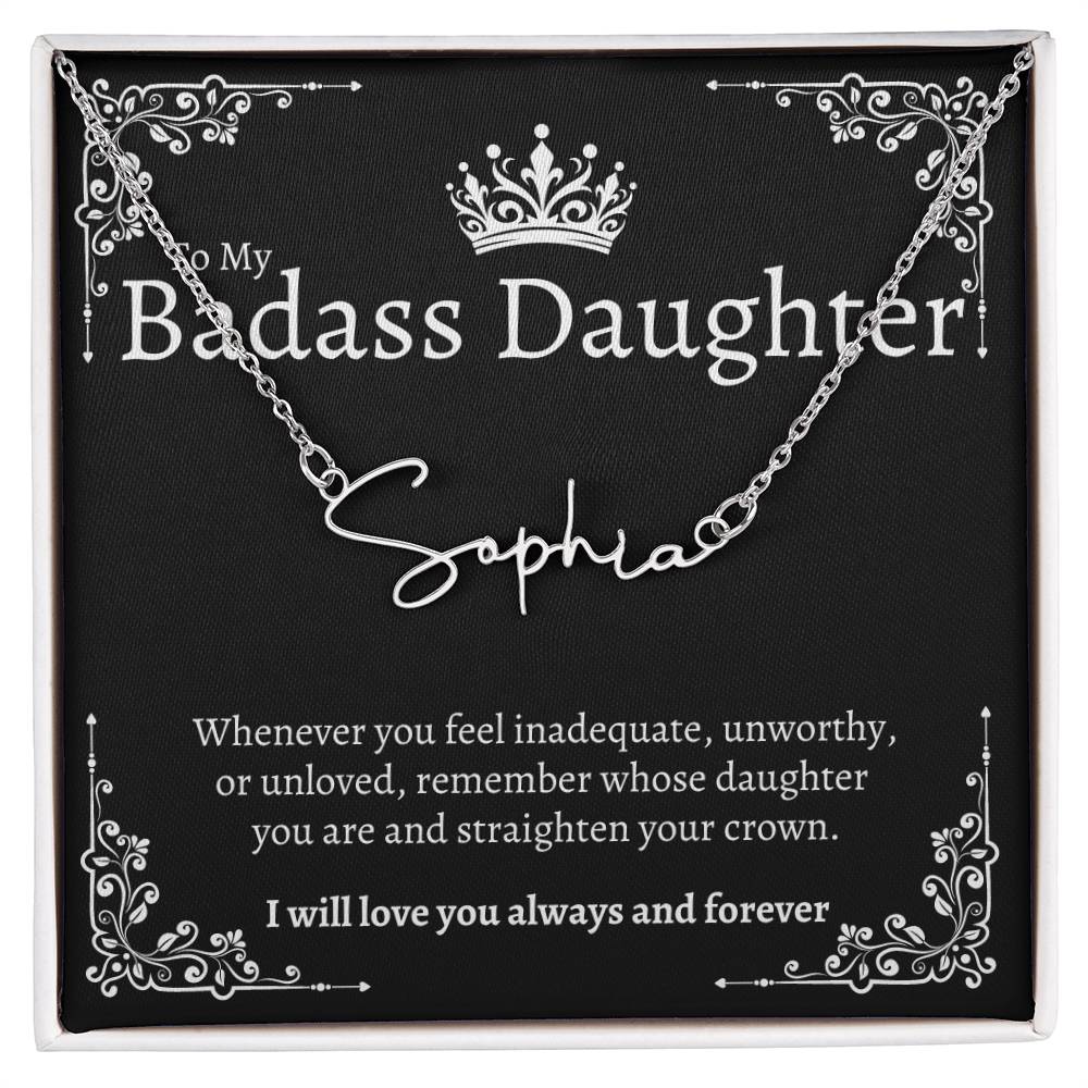 Badass Daughter Name Necklace - B