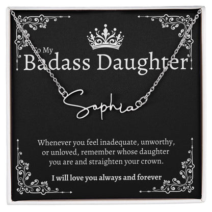 Badass Daughter Name Necklace - B