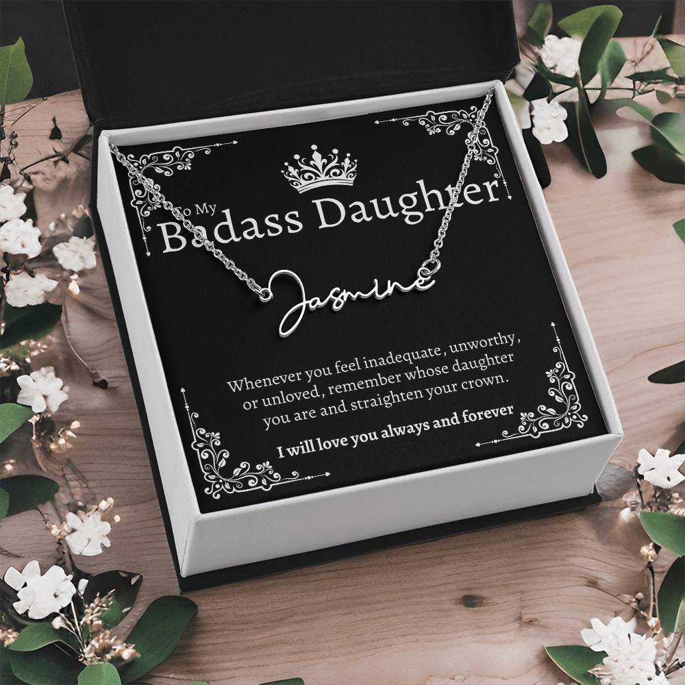 Badass Daughter Name Necklace - B