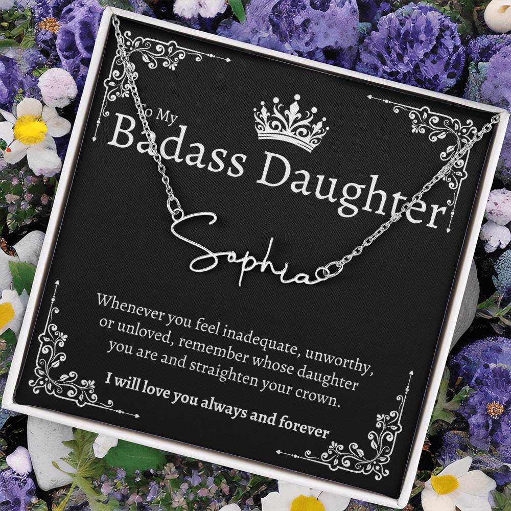 Badass Daughter Name Necklace - B