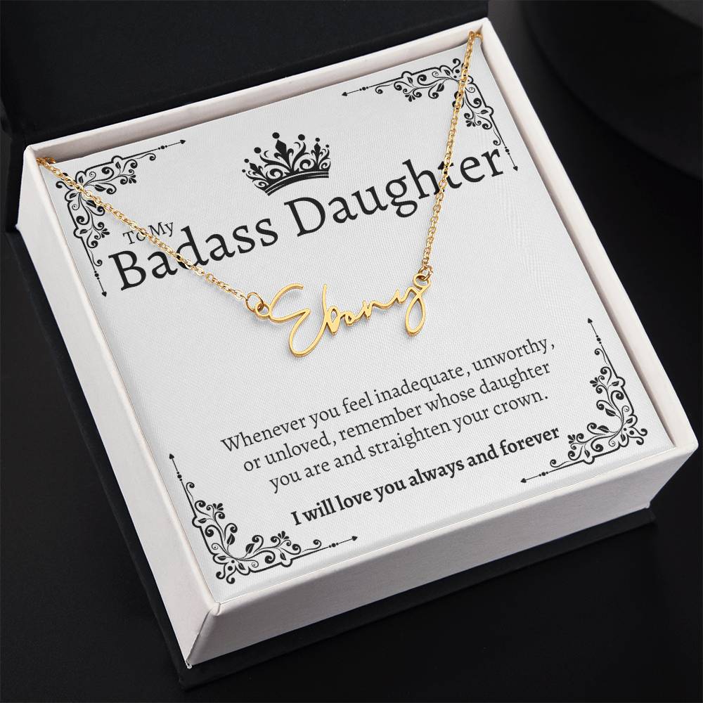 Badass Daughter Name Necklace  - W