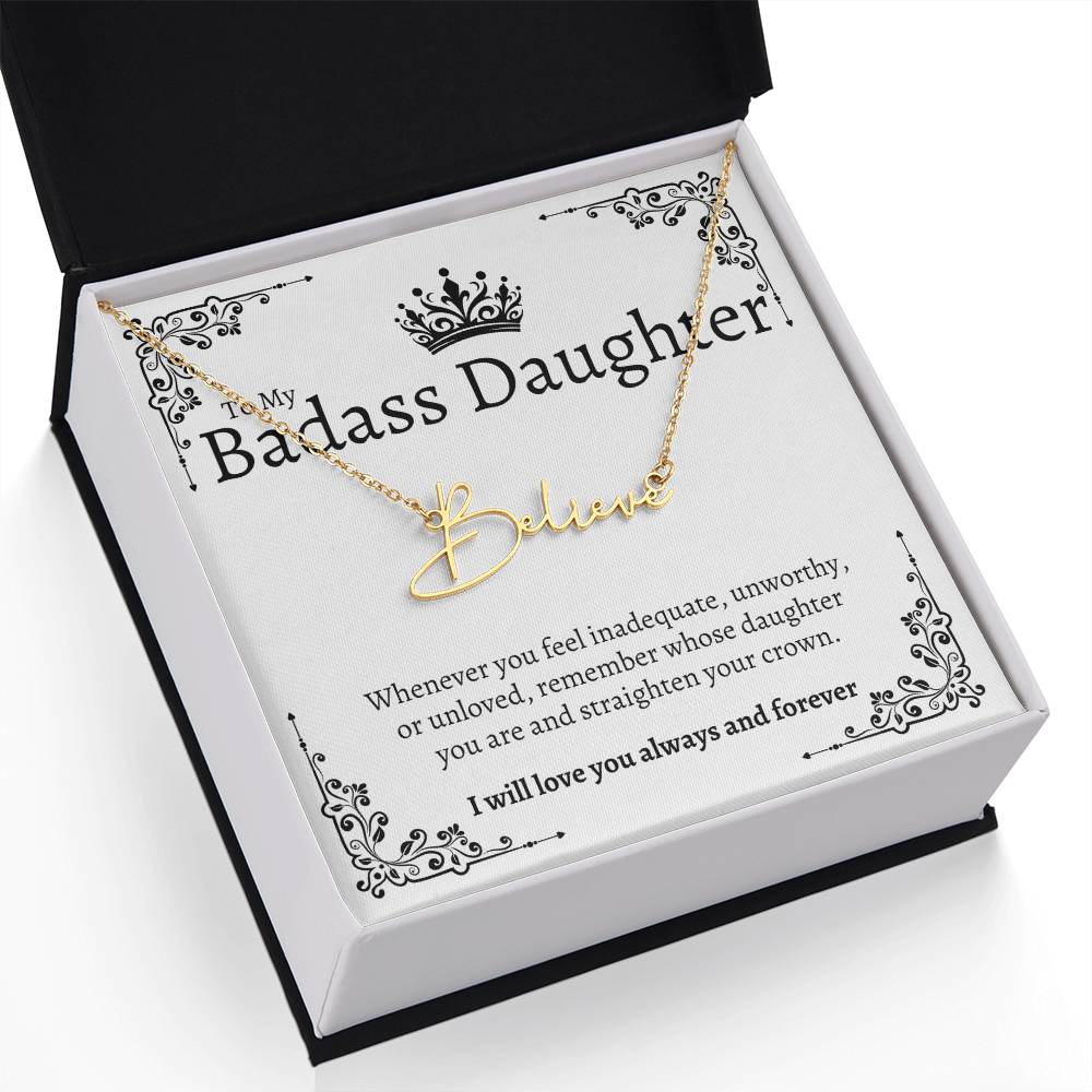 Badass Daughter Name Necklace  - W