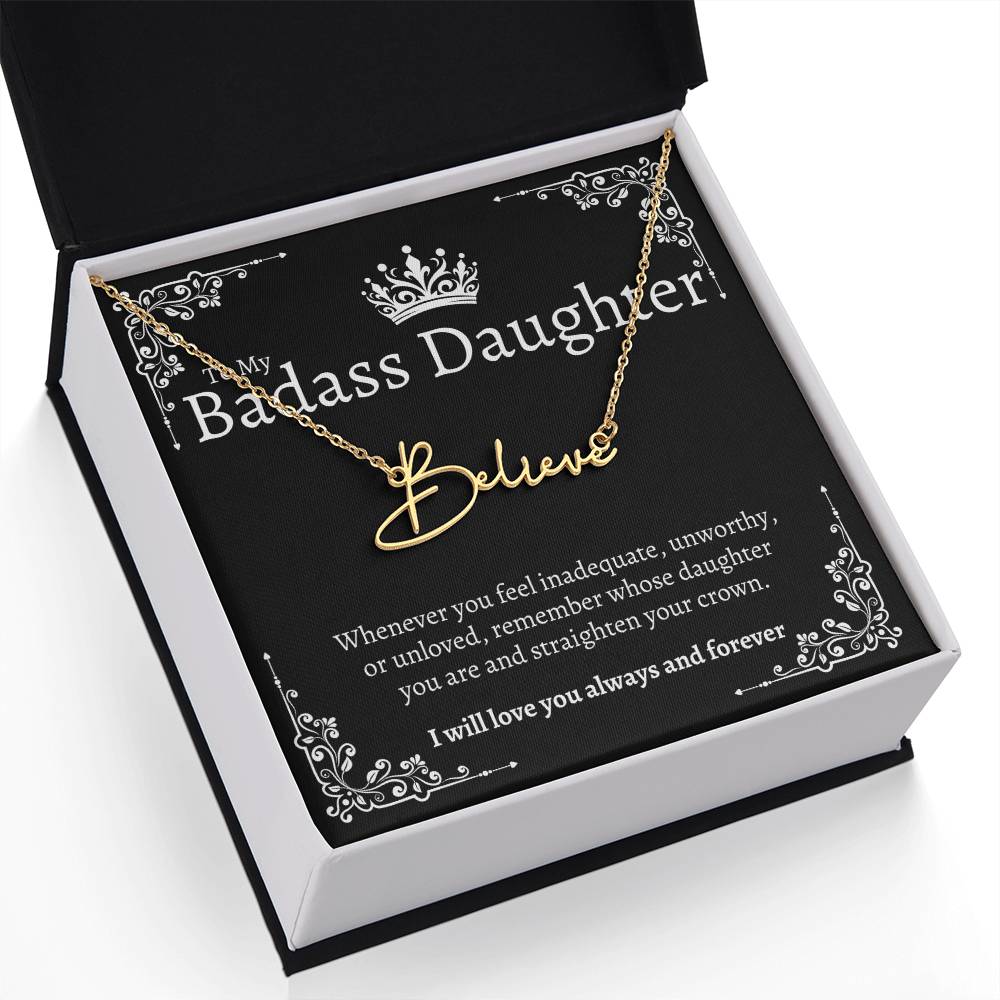 Badass Daughter Name Necklace - B