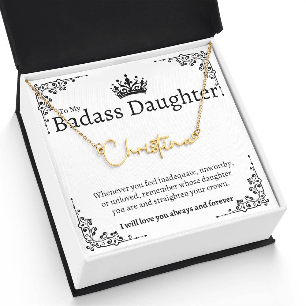 Badass Daughter Name Necklace  - W