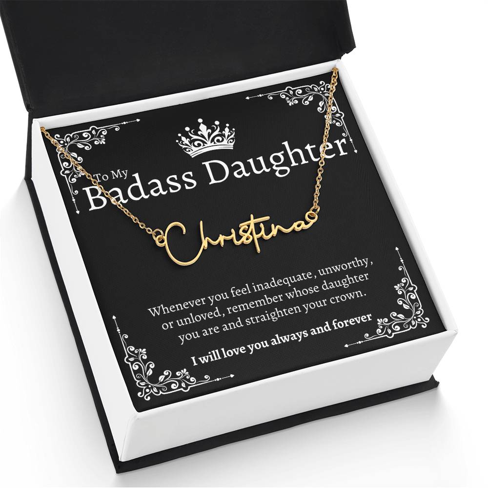 Badass Daughter Name Necklace - B