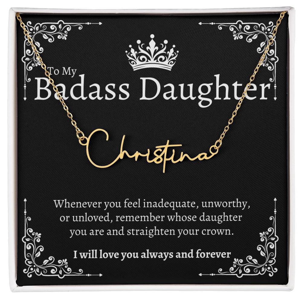 Badass Daughter Name Necklace - B